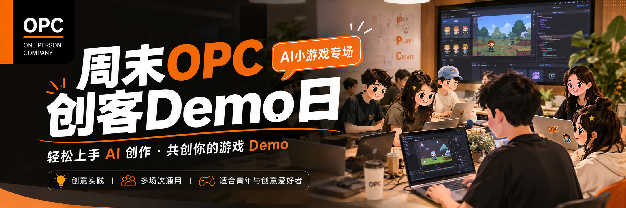 周末 OPC 创客 Demo 日 AI 小游戏专场海报
